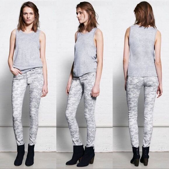 Rag & Bone Gray Camo Skinny Jeans 28 - Picture 1 of 5